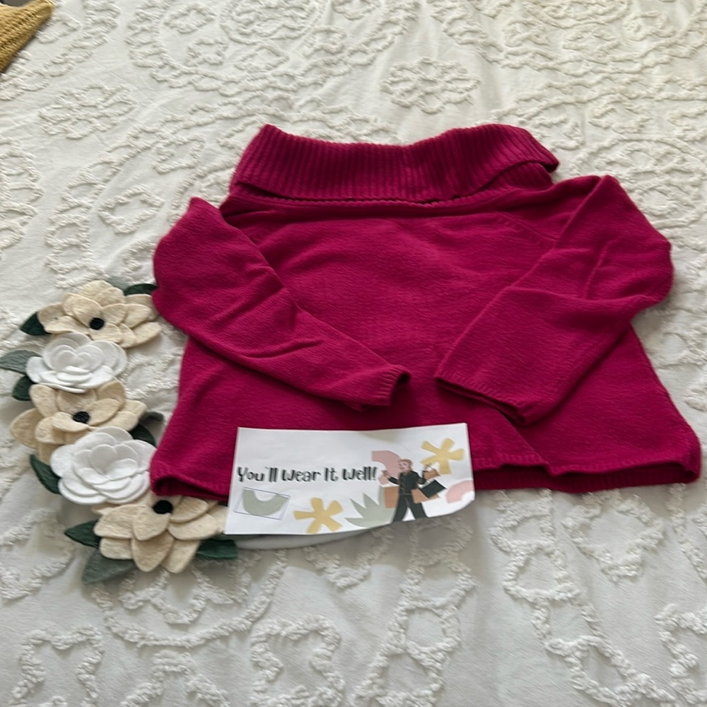 Old Navy  fuchsia off the shoulder sweater. Size L